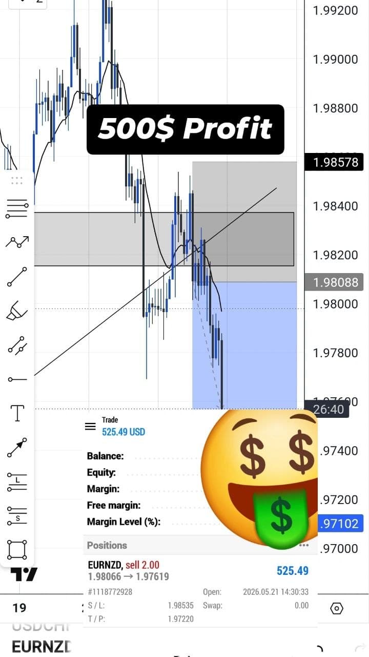 500$ PROFIT ON EURNZD SELLS